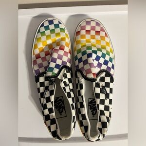 Vans women’s Multicolor Checkerboard Slip-On Sneakers